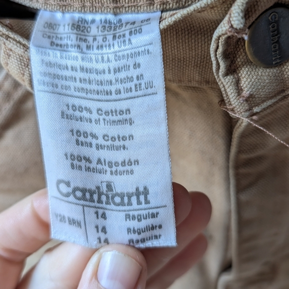 Y28 14 Used BRN Carhartt Carpenter Pants Straight Women's Xs - Picture 5 of 7